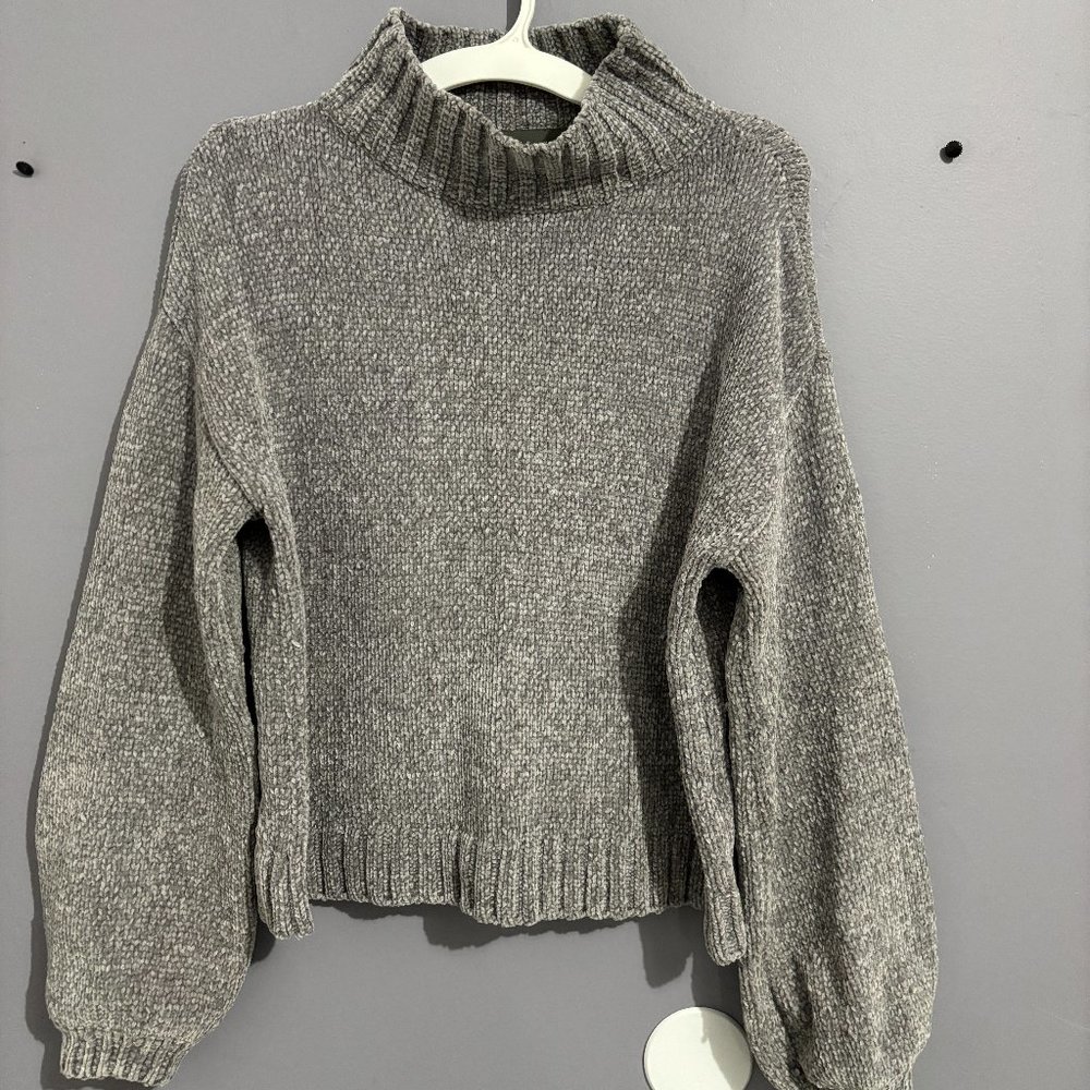 Michael Stars Mock neck knit grey cropped sweater size small
